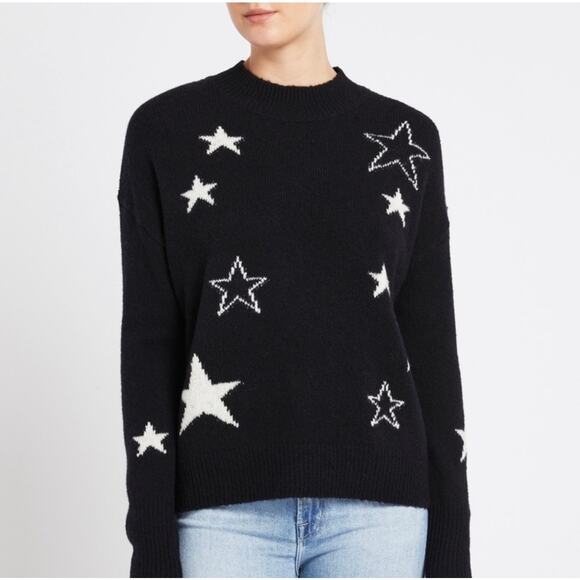 Rails Kana Star Wool Cashmere Blend Long Sleeve Sweater Midnight Ivory Size S - Picture 4 of 10